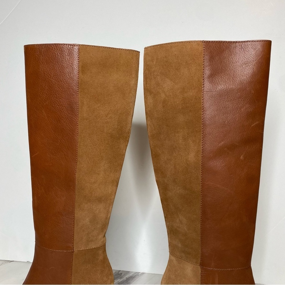 Paige Caroline Brown Leather Suede Heeled Knee High Boot 9 - Picture 11 of 16